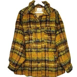 URBAN OUTFITTERS Harlow Plaid Oversized Shirt Jacket Shacket Fully Lined Size L‎